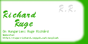richard ruge business card